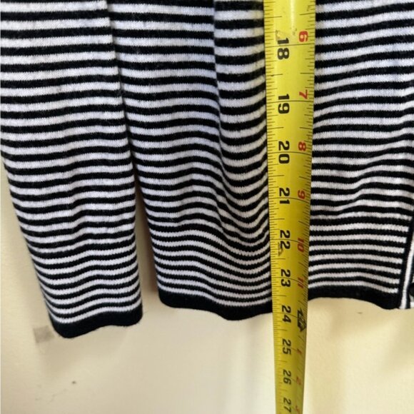 Kate Spade JazzThings Up Rosette Cashmere Roses Stripe Cardigan Cotton Sweater L - Picture 16 of 16